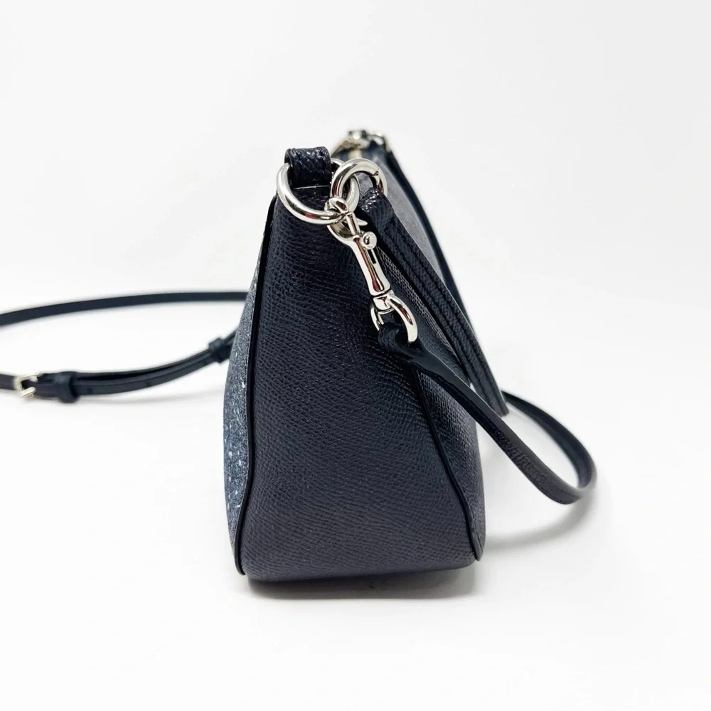 Coach Top Handle Pouch With Star Glitter Crossgrain Leather Bag Crossbody - Picture 7 of 12